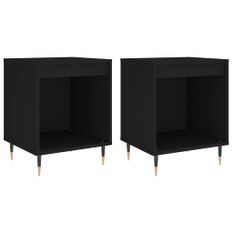 Tables de chevet 2 pcs noir 40x35x50 cm bois d’ingénierie