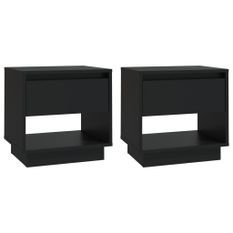 Tables de chevet 2 pcs Noir 45x34x44 cm