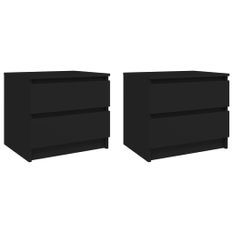 Tables de chevet 2 pcs Noir 50x39x43,5 cm