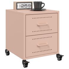 Tables de chevet 2 pcs rose 36x39x43,5 cm acier