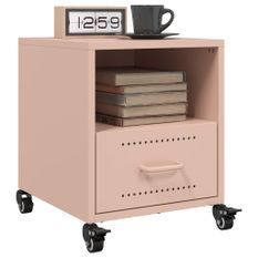 Tables de chevet 2 pcs rose 36x39x43,5 cm acier