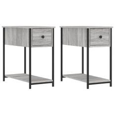 Tables de chevet 2 pcs sonoma gris 30x60x60cm bois d'ingénierie