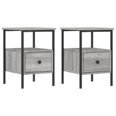 Tables de chevet 2 pcs sonoma gris 34x36x50cm bois d'ingénierie