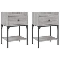 Tables de chevet 2 pcs sonoma gris 40,5x31x60 cm