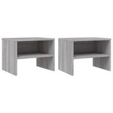 Tables de chevet 2 pcs Sonoma gris 40x30x30cm Bois d'ingénierie