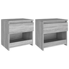 Tables de chevet 2 pcs Sonoma gris 40x30x39cm Bois d'ingénierie