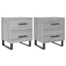 Tables de chevet 2 pcs sonoma gris 40x35x47,5 cm