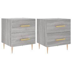 Tables de chevet 2 pcs sonoma gris 40x35x47,5 cm