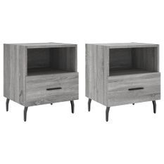 Tables de chevet 2 pcs sonoma gris 40x35x47,5 cm