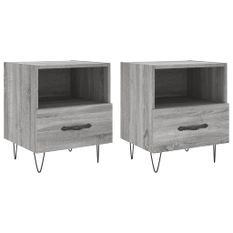 Tables de chevet 2 pcs sonoma gris 40x35x47,5 cm