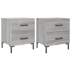 Tables de chevet 2 pcs sonoma gris 40x35x47,5 cm