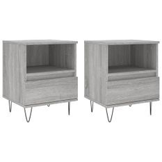 Tables de chevet 2 pcs sonoma gris 40x35x50 cm bois ingénierie