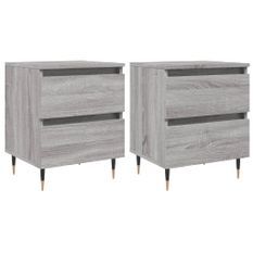 Tables de chevet 2 pcs sonoma gris 40x35x50 cm bois ingénierie