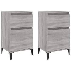 Tables de chevet 2 pcs sonoma gris 40x35x70 cm