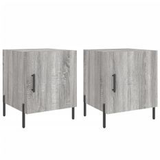 Tables de chevet 2 pcs sonoma gris 40x40x50cm bois d'ingénierie