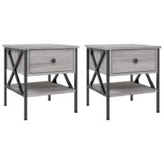 Tables de chevet 2 pcs sonoma gris 40x42x45 cm bois ingénierie