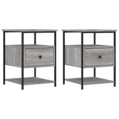 Tables de chevet 2 pcs sonoma gris 40x42x56cm bois d'ingénierie