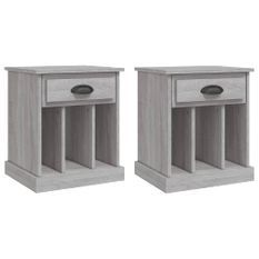 Tables de chevet 2 pcs sonoma gris 43x36x50 cm