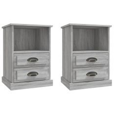 Tables de chevet 2 pcs sonoma gris 43x36x60 cm