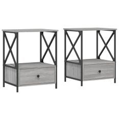 Tables de chevet 2 pcs sonoma gris 50x41x65 cm bois ingénierie