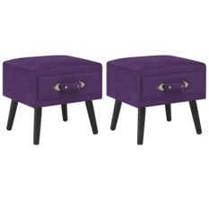 Tables de chevet 2 pcs Violet foncé 40x35x40 cm Velours