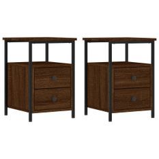 Tables de chevet 2pcs chêne marron 34x35,5x50cm bois ingénierie