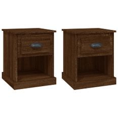 Tables de chevet 2pcs chêne marron 39x39x47,5cm bois ingénierie