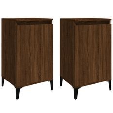 Tables de chevet 2pcs chêne marron 40x35x70cm bois d'ingénierie