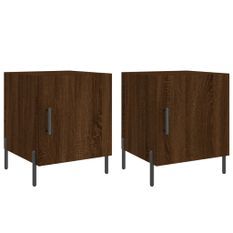 Tables de chevet 2pcs chêne marron 40x40x50cm bois d'ingénierie