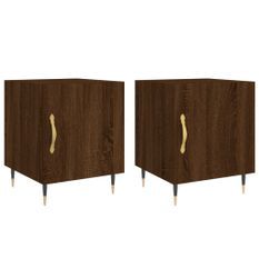 Tables de chevet 2pcs chêne marron 40x40x50cm bois d'ingénierie