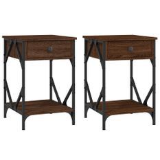 Tables de chevet 2pcs Chêne marron 40x42x60cm Bois d'ingénierie