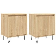 Tables de chevet 2pcs chêne sonoma 40x30x50cm bois d'ingénierie