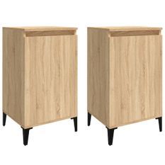 Tables de chevet 2pcs chêne sonoma 40x35x70cm bois d'ingénierie