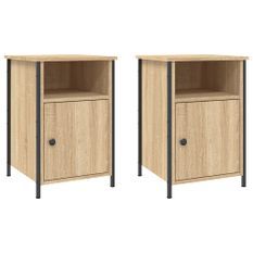 Tables de chevet 2pcs chêne sonoma 40x42x60cm bois d'ingénierie