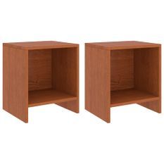 Tables de chevet 2pcs Marron miel 35x30x40cm Bois de pin massif 2