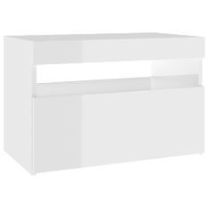 Tables de chevet à LED 2pcs Blanc brillant 60x35x40cm