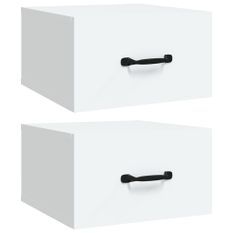 Tables de chevet murales 2 pcs Blanc 35x35x20 cm