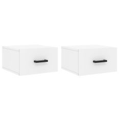 Tables de chevet murales 2 pcs blanc 35x35x20 cm