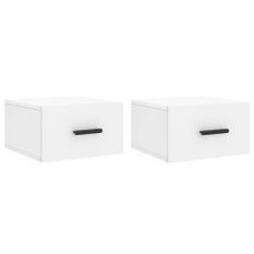 Tables de chevet murales 2 pcs blanc 35x35x20 cm