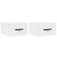 Tables de chevet murales 2 pcs blanc 35x35x20 cm