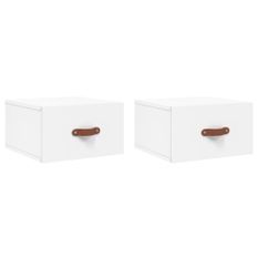 Tables de chevet murales 2 pcs blanc 35x35x20 cm