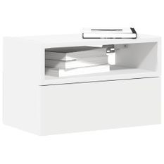 Tables de chevet murales 2 pcs blanc 45x26x28,5 cm