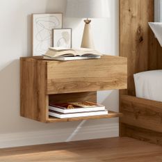 Tables de chevet murales 2 pcs chêne artisanal