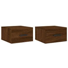 Tables de chevet murales 2 pcs chêne marron 35x35x20 cm