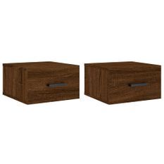 Tables de chevet murales 2 pcs chêne marron 35x35x20 cm