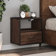 Tables de chevet murales 2 pcs chêne marron 40x31x39,5 cm
