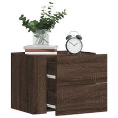 Tables de chevet murales 2 pcs chêne marron 45x30x35 cm