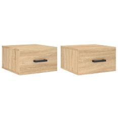Tables de chevet murales 2 pcs chêne sonoma 35x35x20 cm