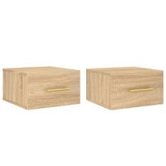 Tables de chevet murales 2 pcs chêne sonoma 35x35x20 cm