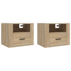 Tables de chevet murales 2 pcs Chêne sonoma 50x36x40 cm